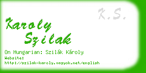 karoly szilak business card