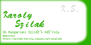 karoly szilak business card